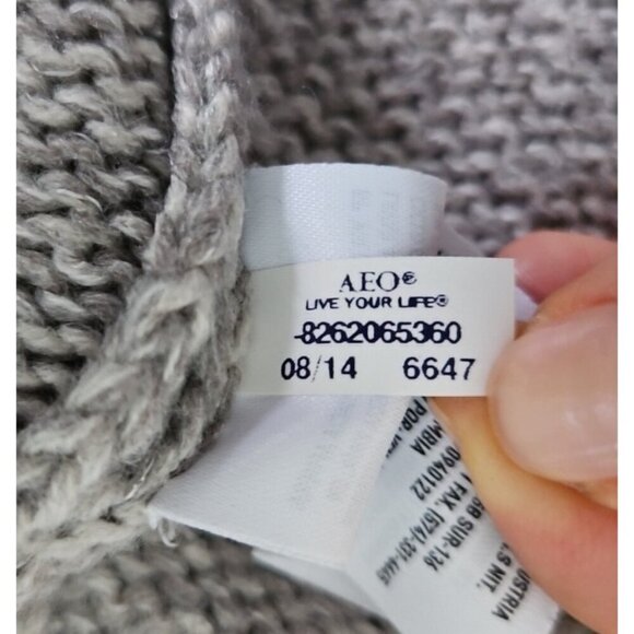 American Eagle Cardigan Sweater Women Open Front Aztec Chunky Pockets Long AEO - Picture 7 of 13